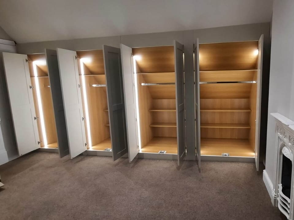Bedroom Dressing area Fitted Wardrobes with Illuminated Interior