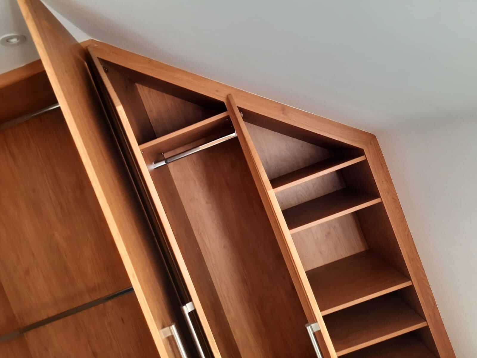 Bedroom Wardrobe showing Detail of Angled Ceiling Fit