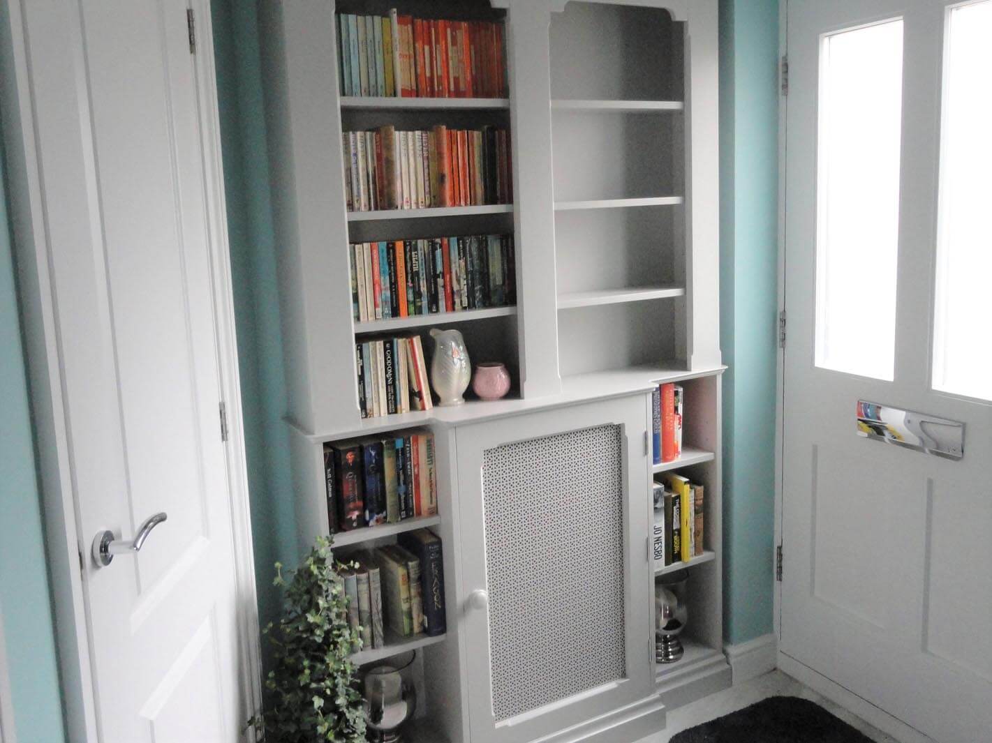 Hallway Radiator Cabinet with Bookcase