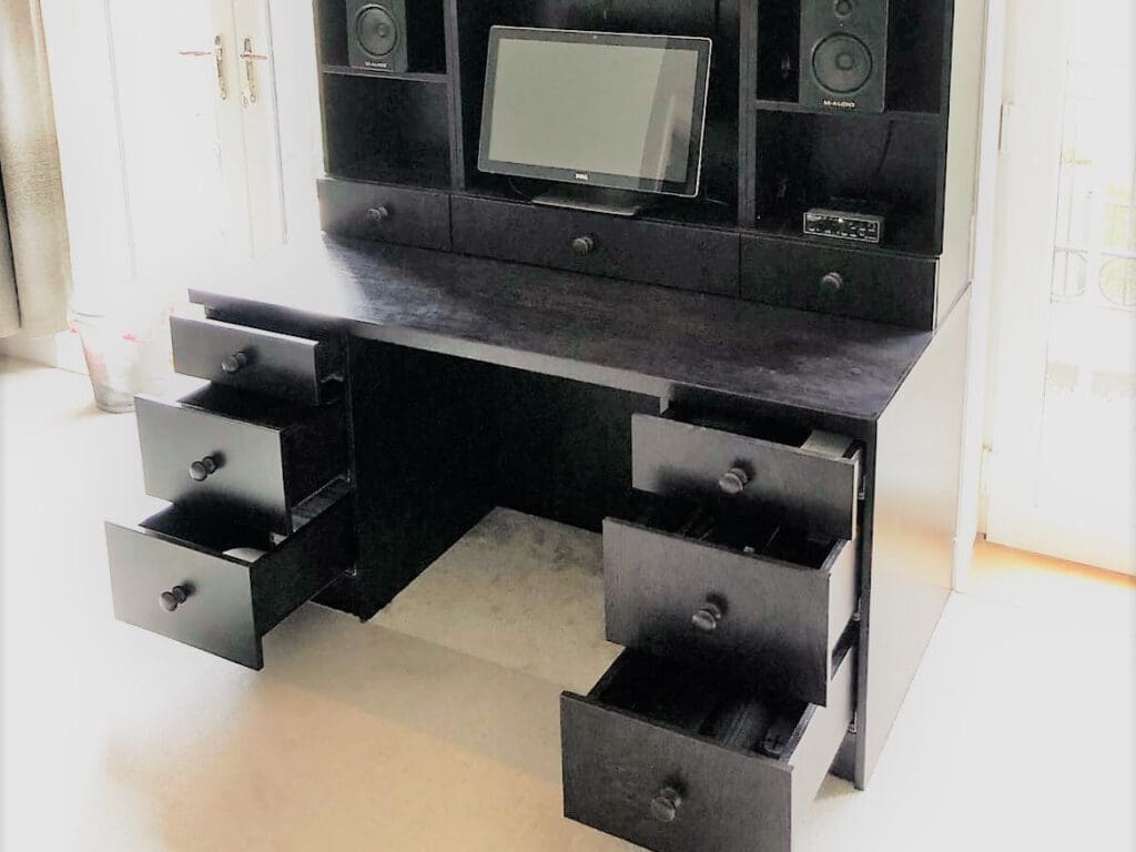 Home Study Desk with Built-in Audio System