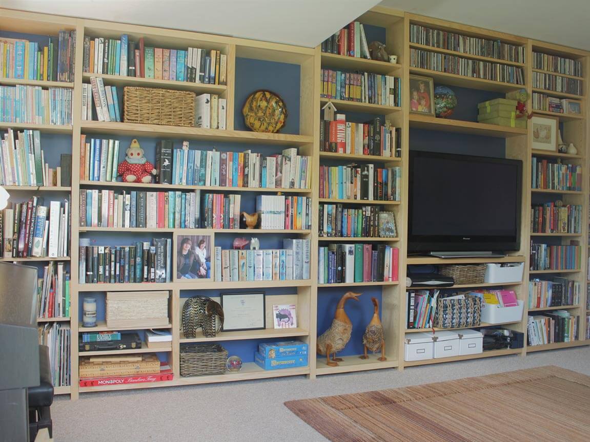 Library Bookcase with Media Unit 1